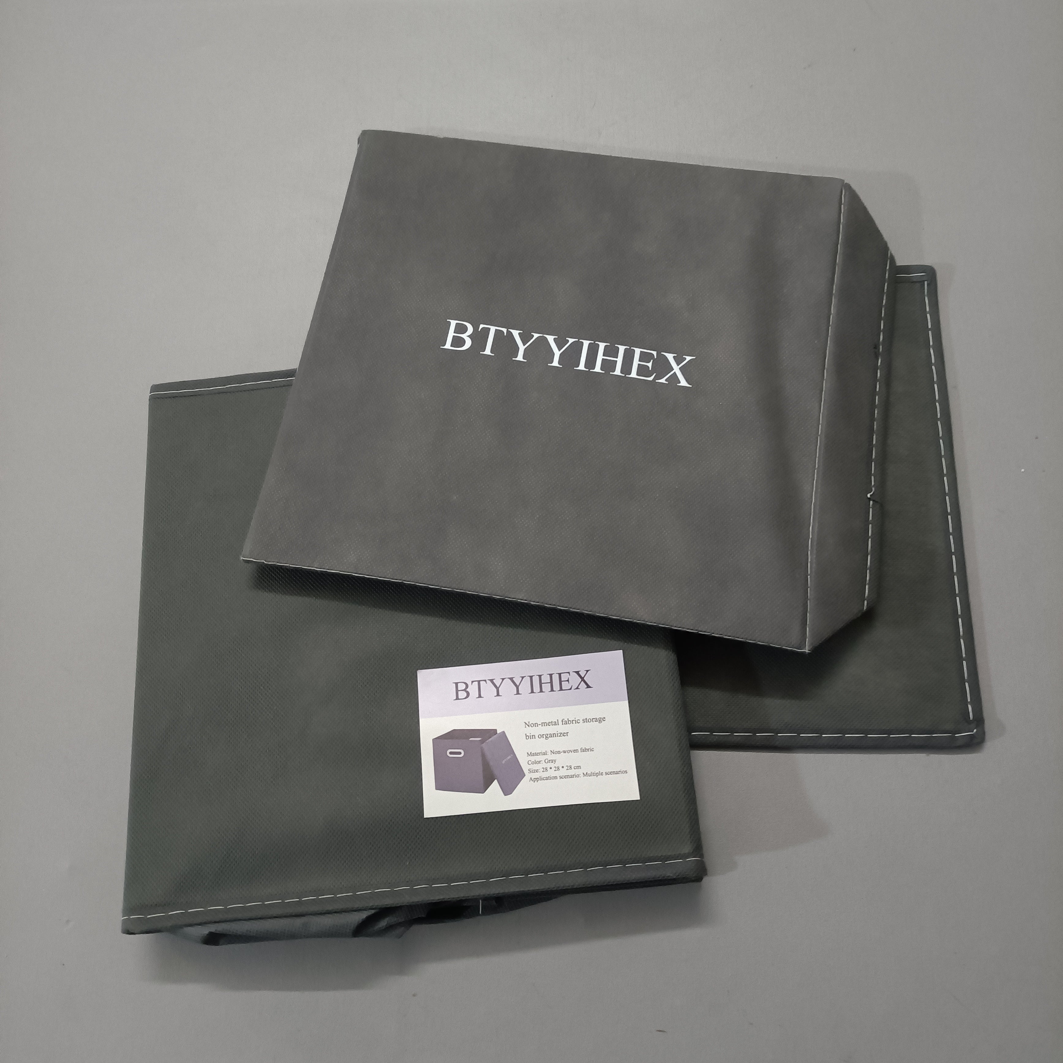 BTYYIHEX Non-metal fabric storage bin organizer,Collapsible Storage Boxes with Lids 1 Pack