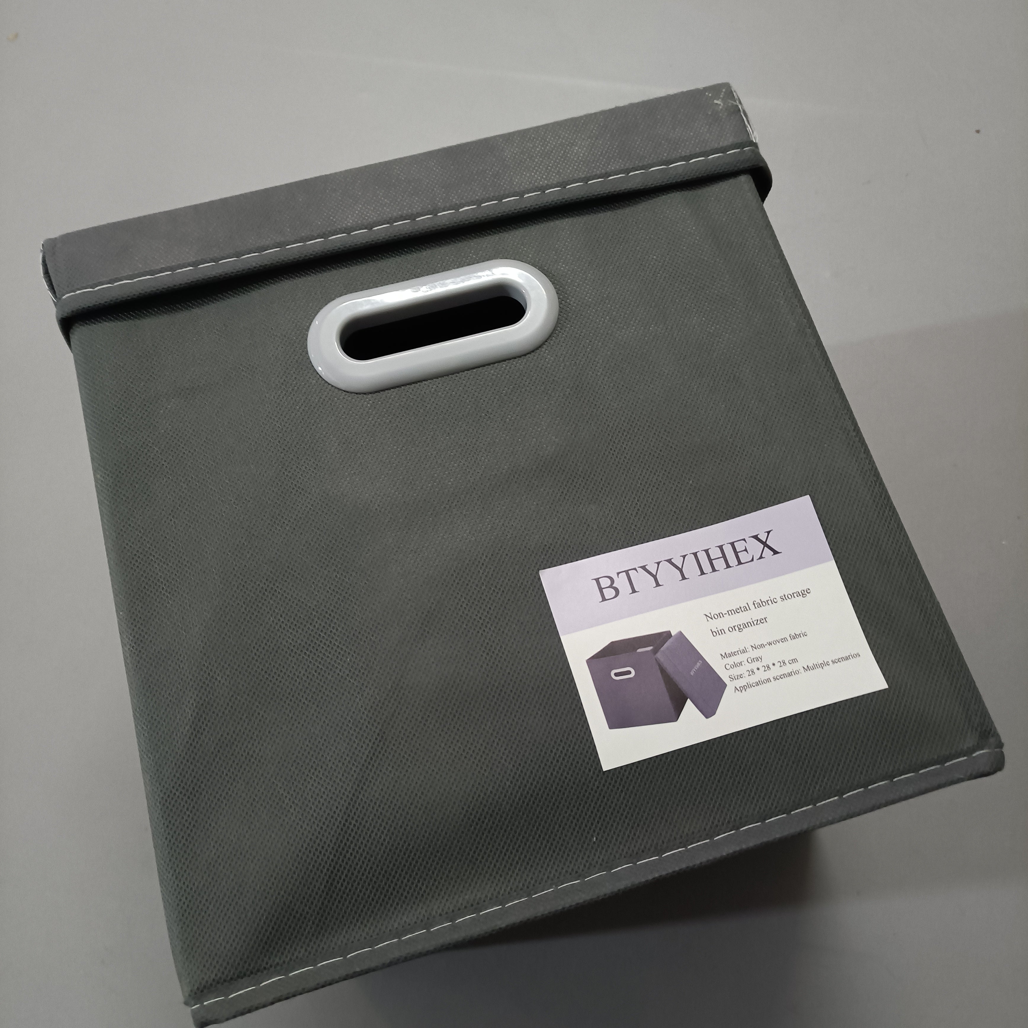 BTYYIHEX Non-metal fabric storage bin organizer,Collapsible Storage Boxes with Lids 1 Pack