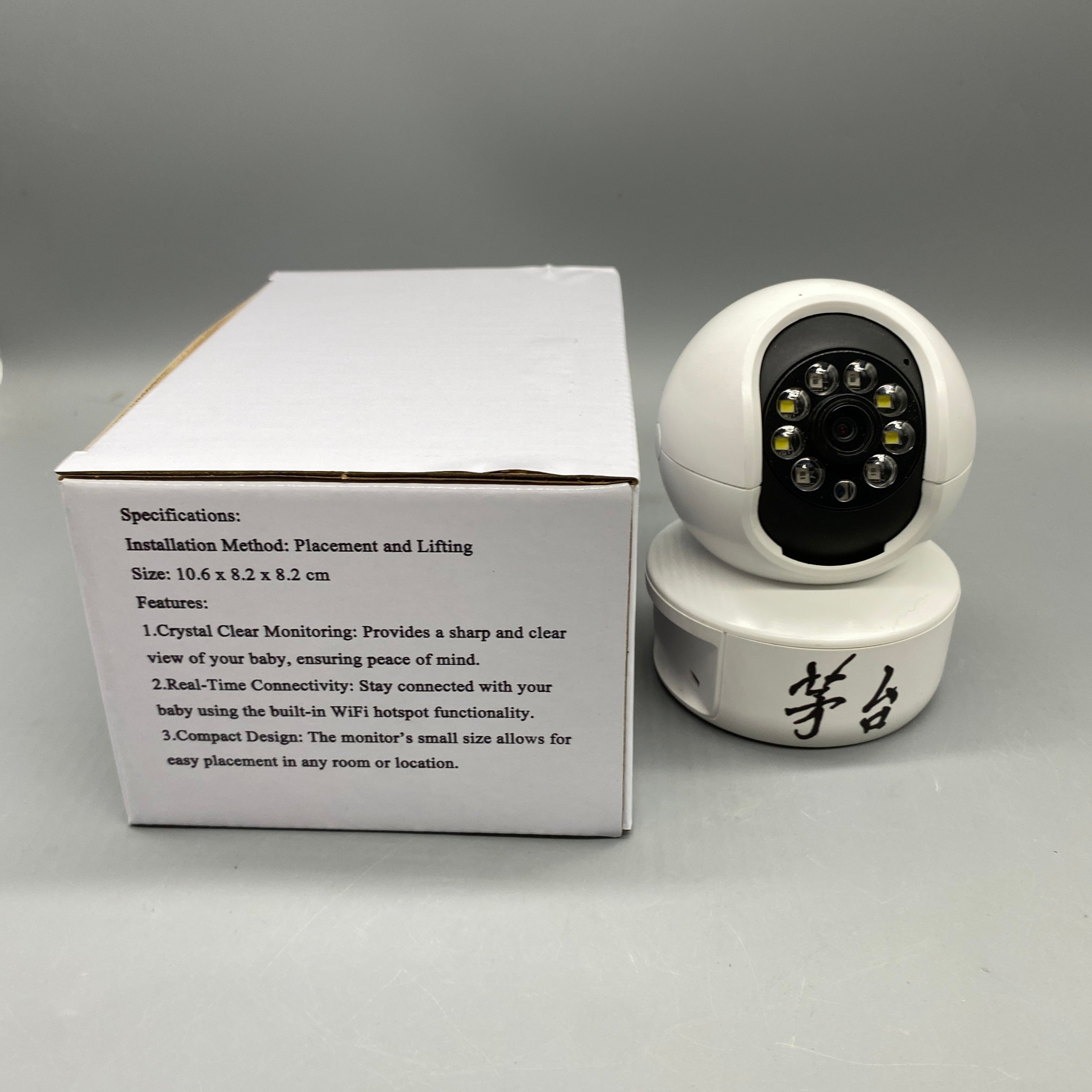 Baby Monitor, Compact 1080P HD Video Camera with Real-Time Wi-Fi Connectivity, Crystal Clear Monitoring, 10.6 x 8.2 x 8.2 cm, Easy Placement & Lifting Installation