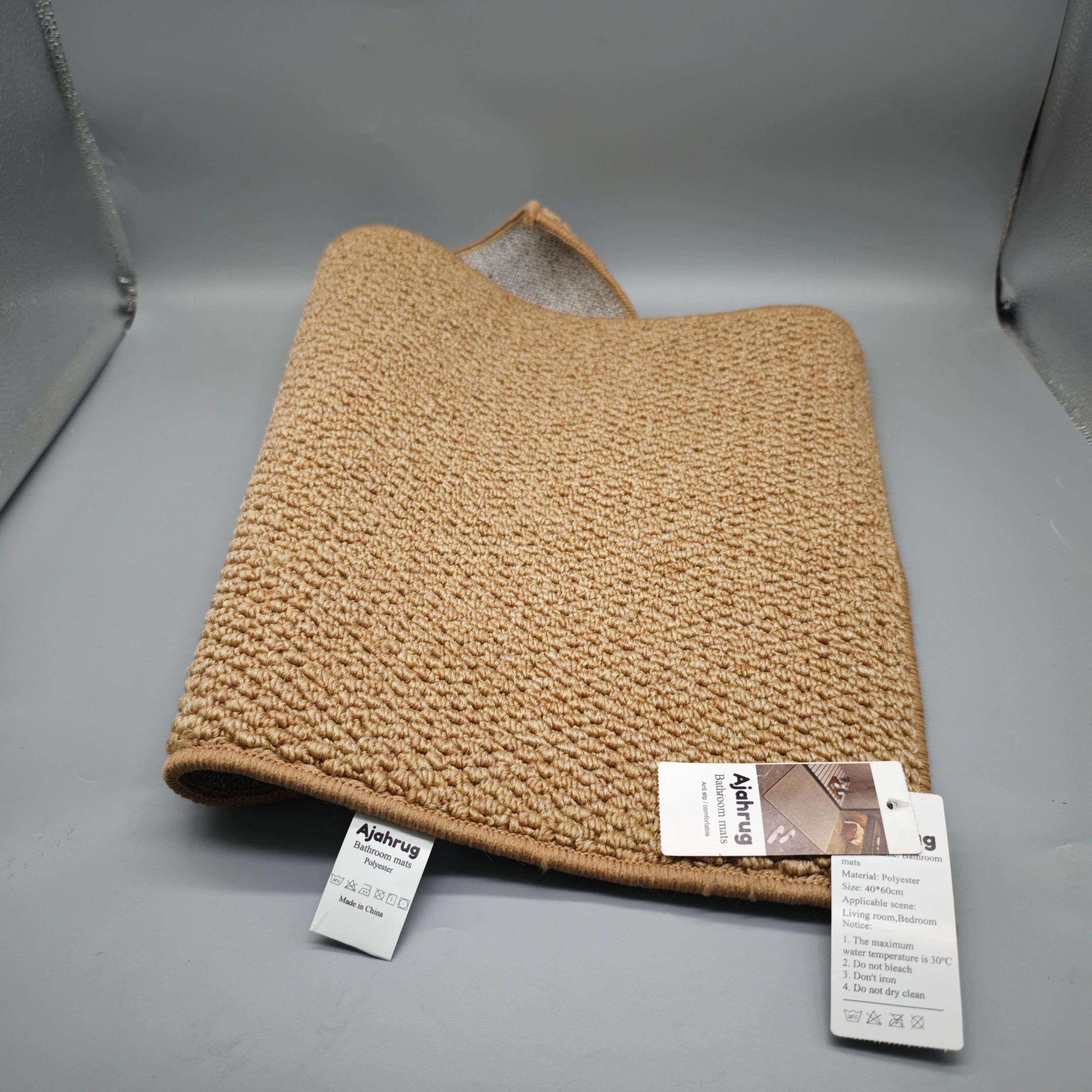 Ajahrug Bathroom Mat, 40x60cm Non-Slip Polyester Rug for Living Room and Bedroom, Soft and Durable Floor Mat