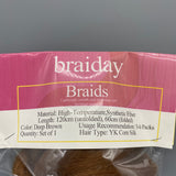 braiday Braids, High-Temperature Synthetic Fiber, Deep Brown, 120cm (Unstretched) / 60cm (Stretched), 1 Set
