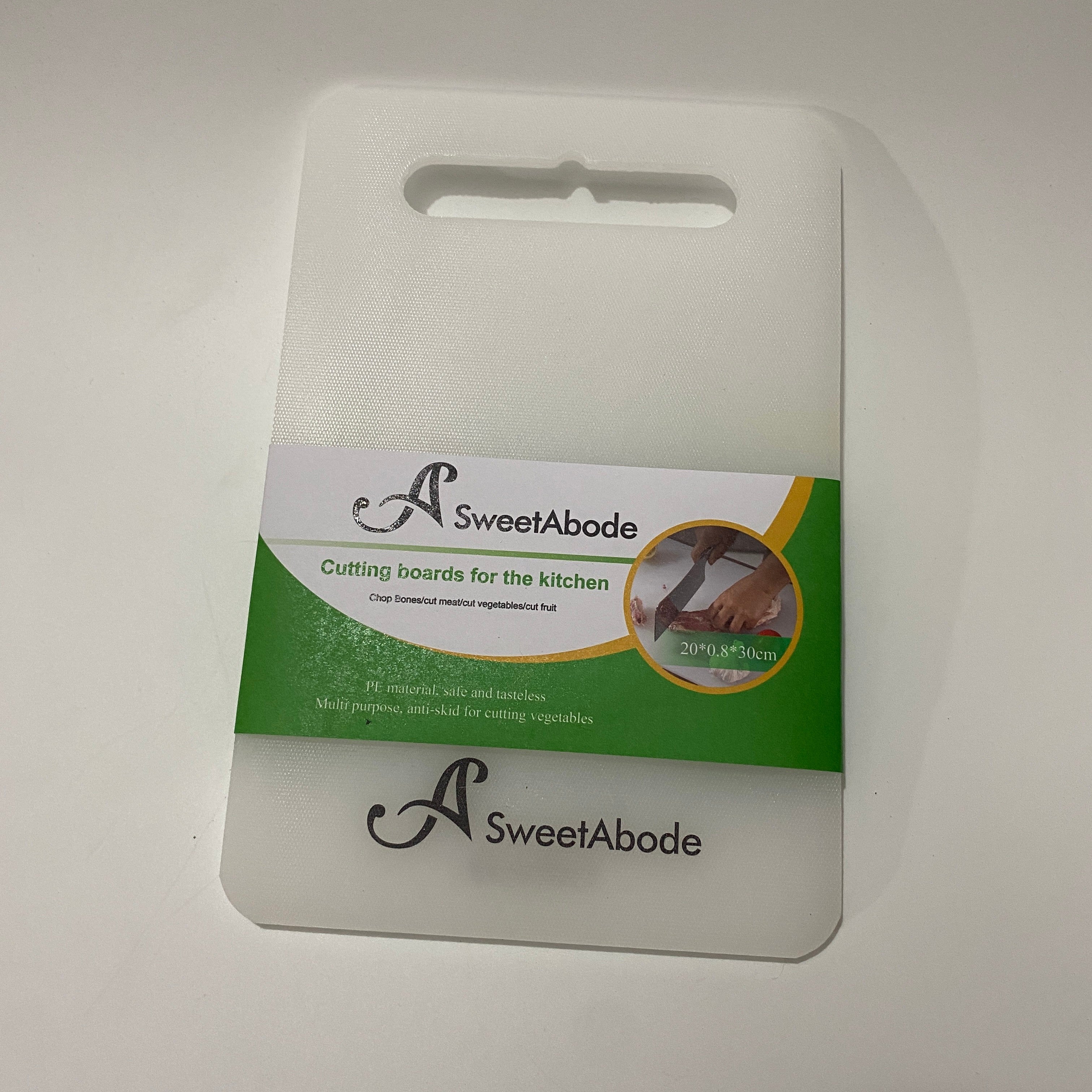 ASweetAbode Cutting Boards for Kitchen, Antimicrobial & Mold-Resistant, Dual-Sided with Non-Slip Design, 20×0.8×30cm, White, Easy to Clean