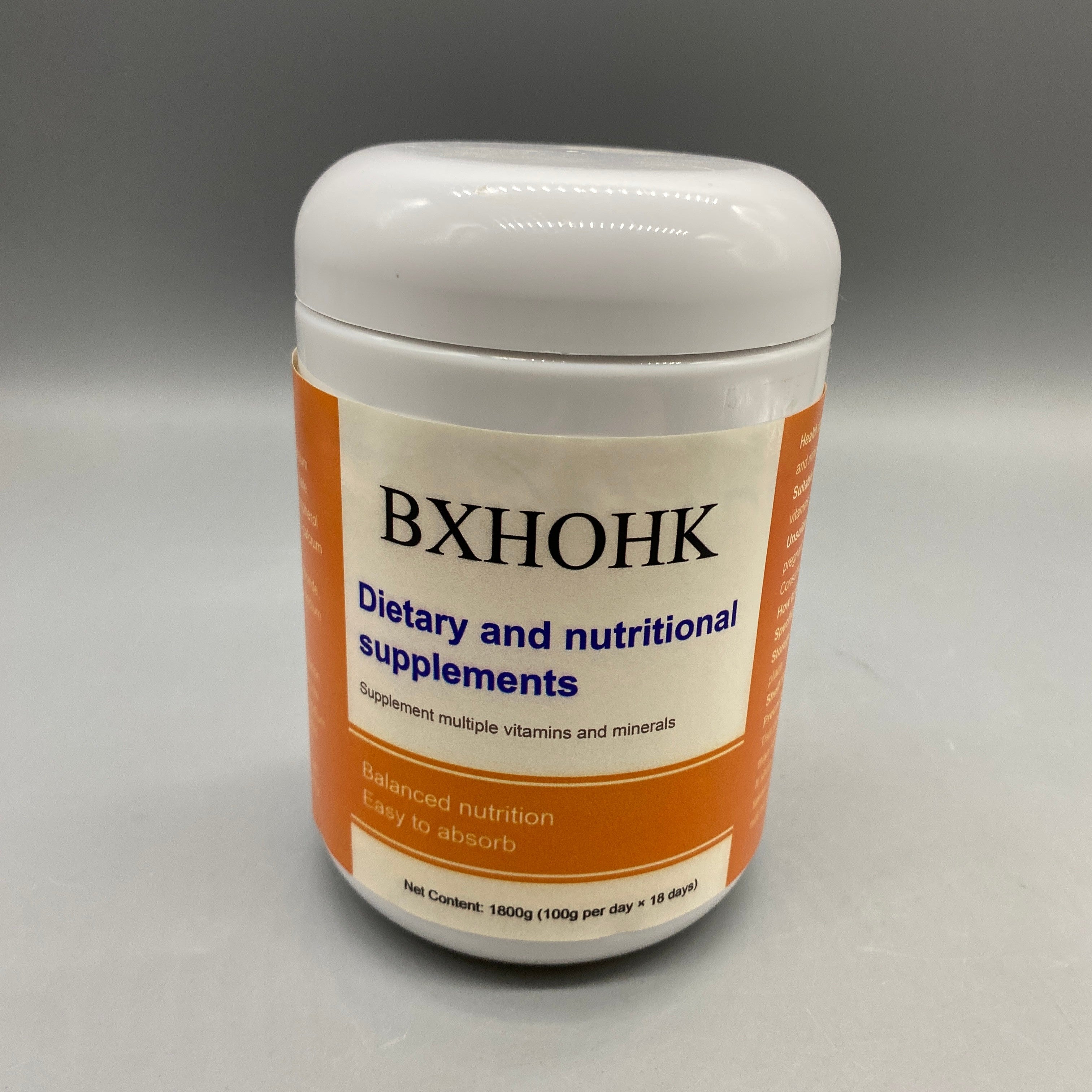 BXHOHK Dietary and Nutritional Supplements, 1800g, Complete Vitamin & Mineral Blend for Balanced Nutrition, Easy Absorption, 18-Day Supply