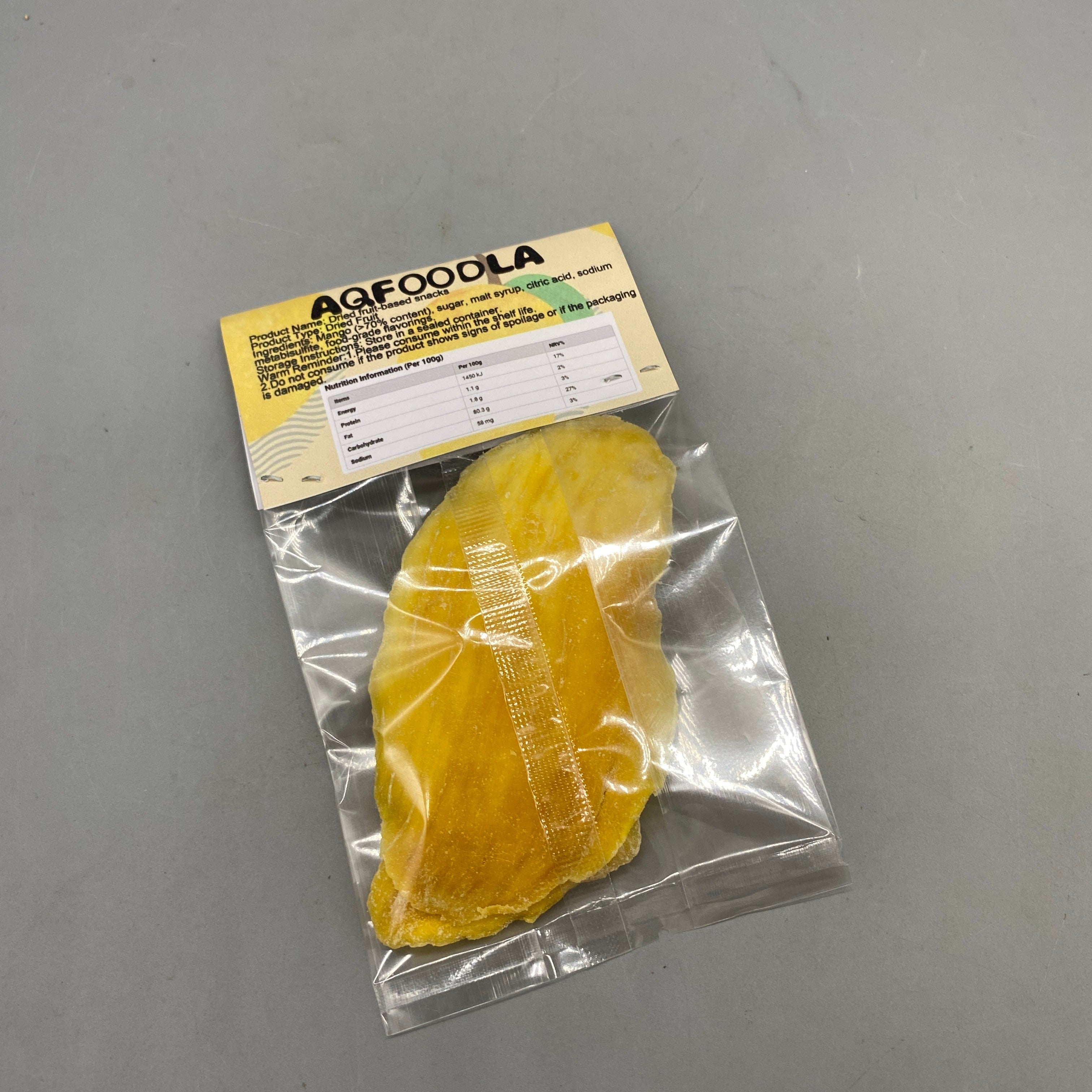 AQFOODLA Dried Fruit-Based Snacks, Thick-Cut Mango Slices, Freshly Picked, Juicy and Chewy, Rich Fruity Flavor