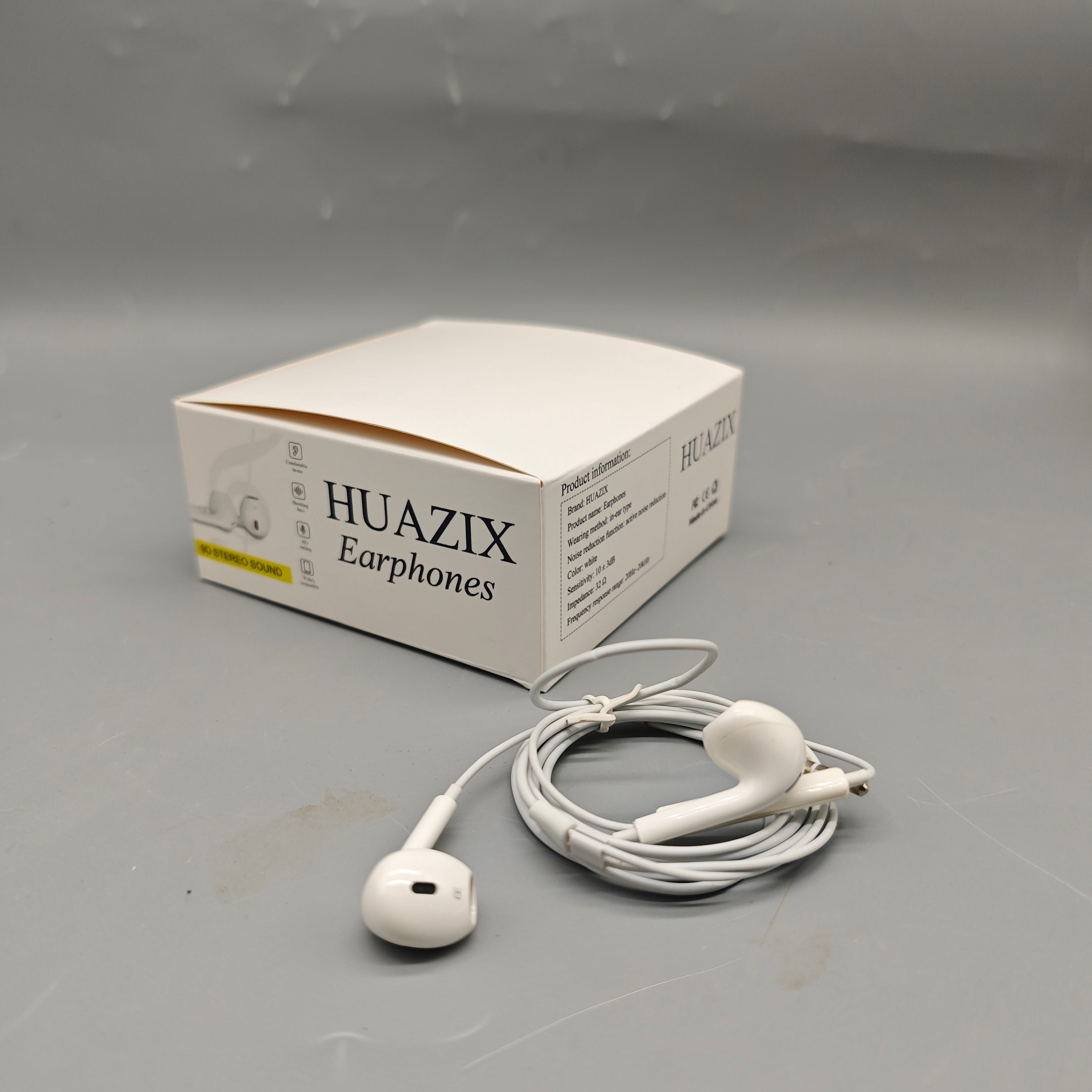 HUAZIX Earphones Active Noise Cancelling In-Ear Headphones 20Hz-20kHz Frequency 32Ω Impedance White Color
