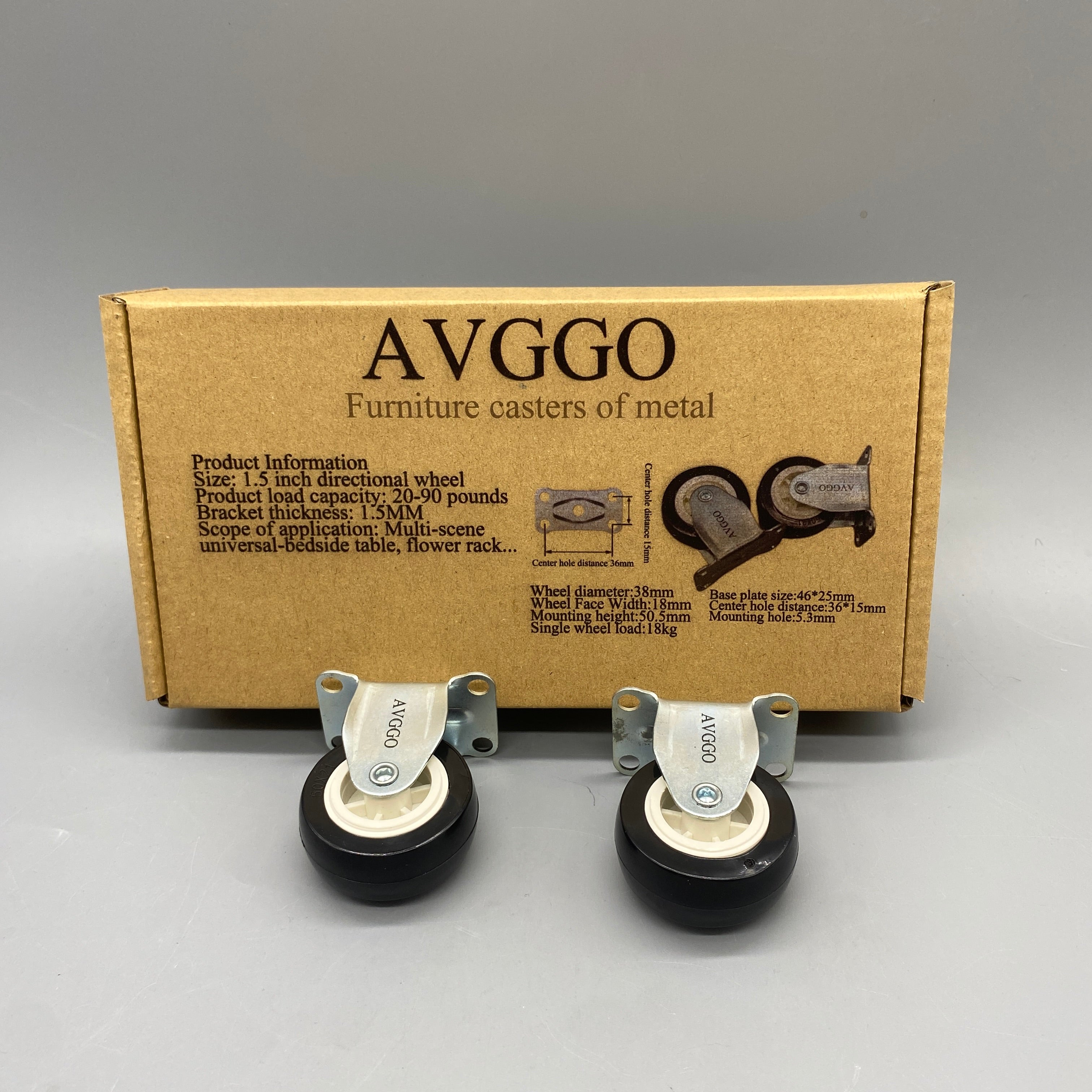 AVGGO Furniture Casters of Metal 20-90 lbs Load Capacity Ideal for Bedside Tables, Flower Racks