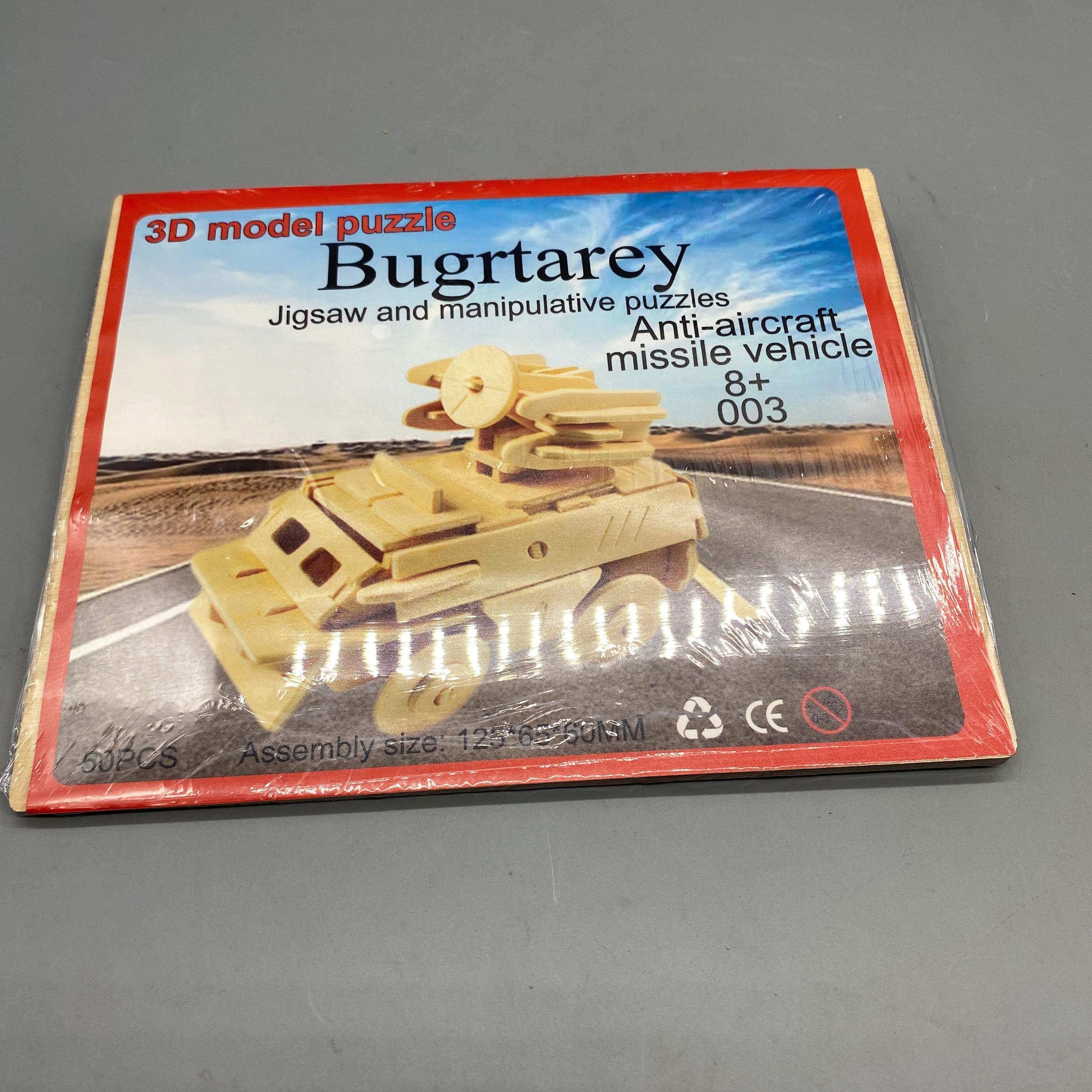 Bugrtarey Jigsaw and Manipulative Puzzles, 3D Anti-Air Missile Truck Model, 50 Pieces, 125×65×60mm, Fun Assembly Puzzle for Ages 8+