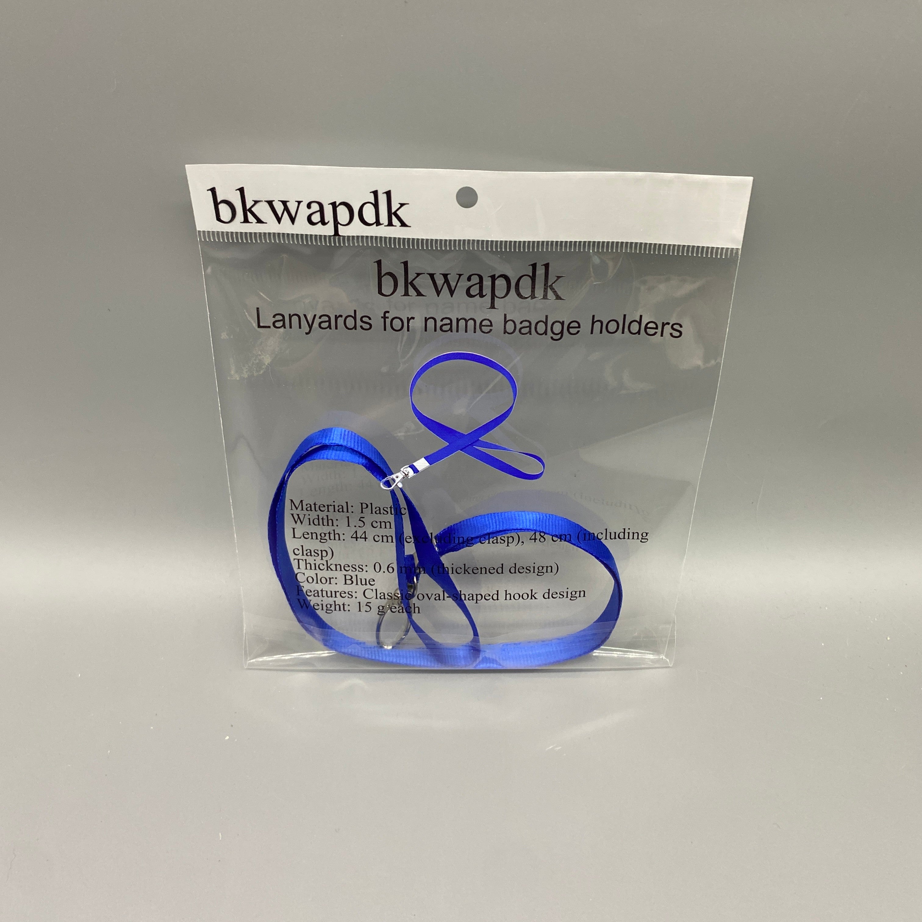 bkwapdk Lanyard for Name Badge Holders, Plastic, 1.5 cm Wide, 44-48 cm Adjustable Length, Classic Oval Hook, 0.6 mm Thickened Design