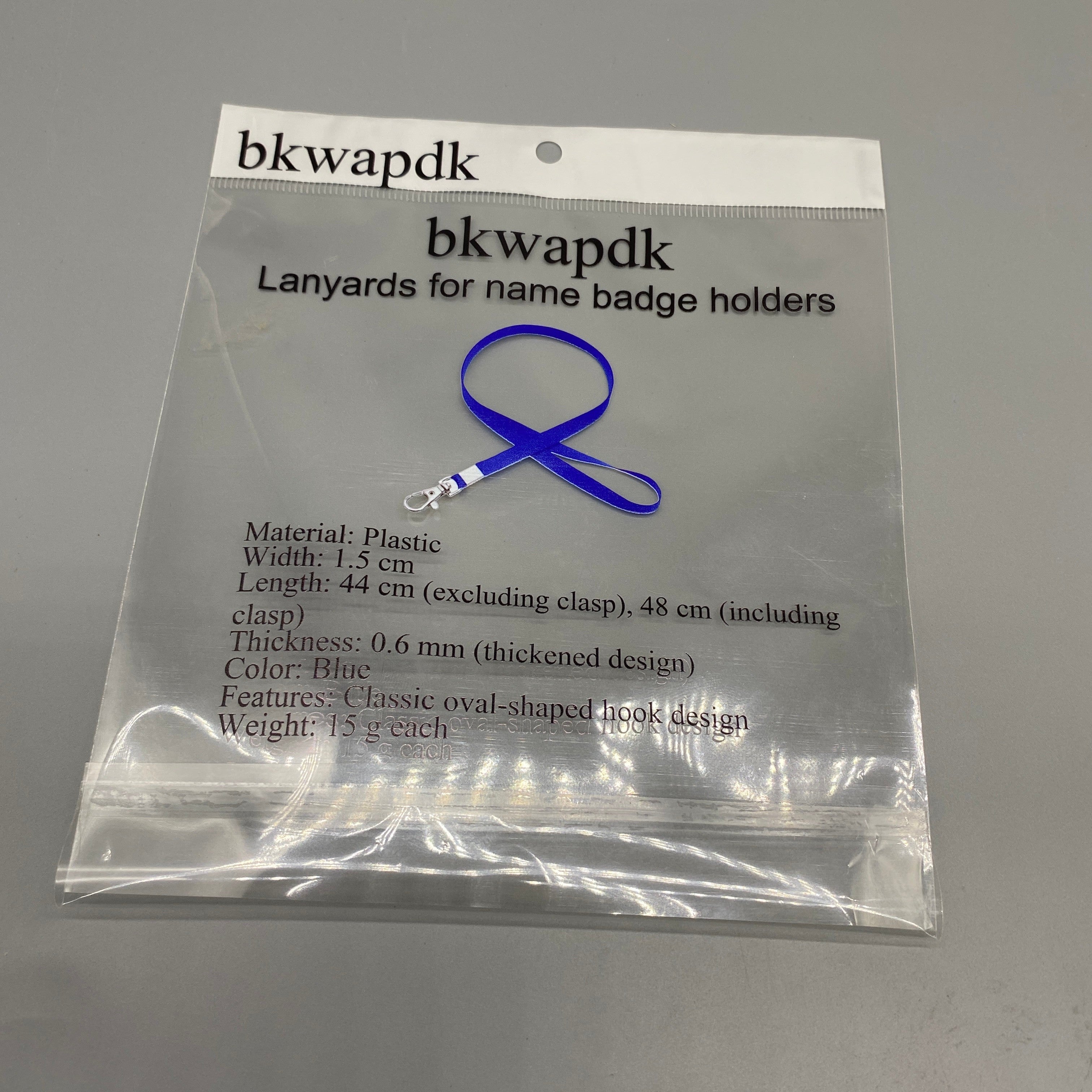 bkwapdk Lanyard for Name Badge Holders, Plastic, 1.5 cm Wide, 44-48 cm Adjustable Length, Classic Oval Hook, 0.6 mm Thickened Design