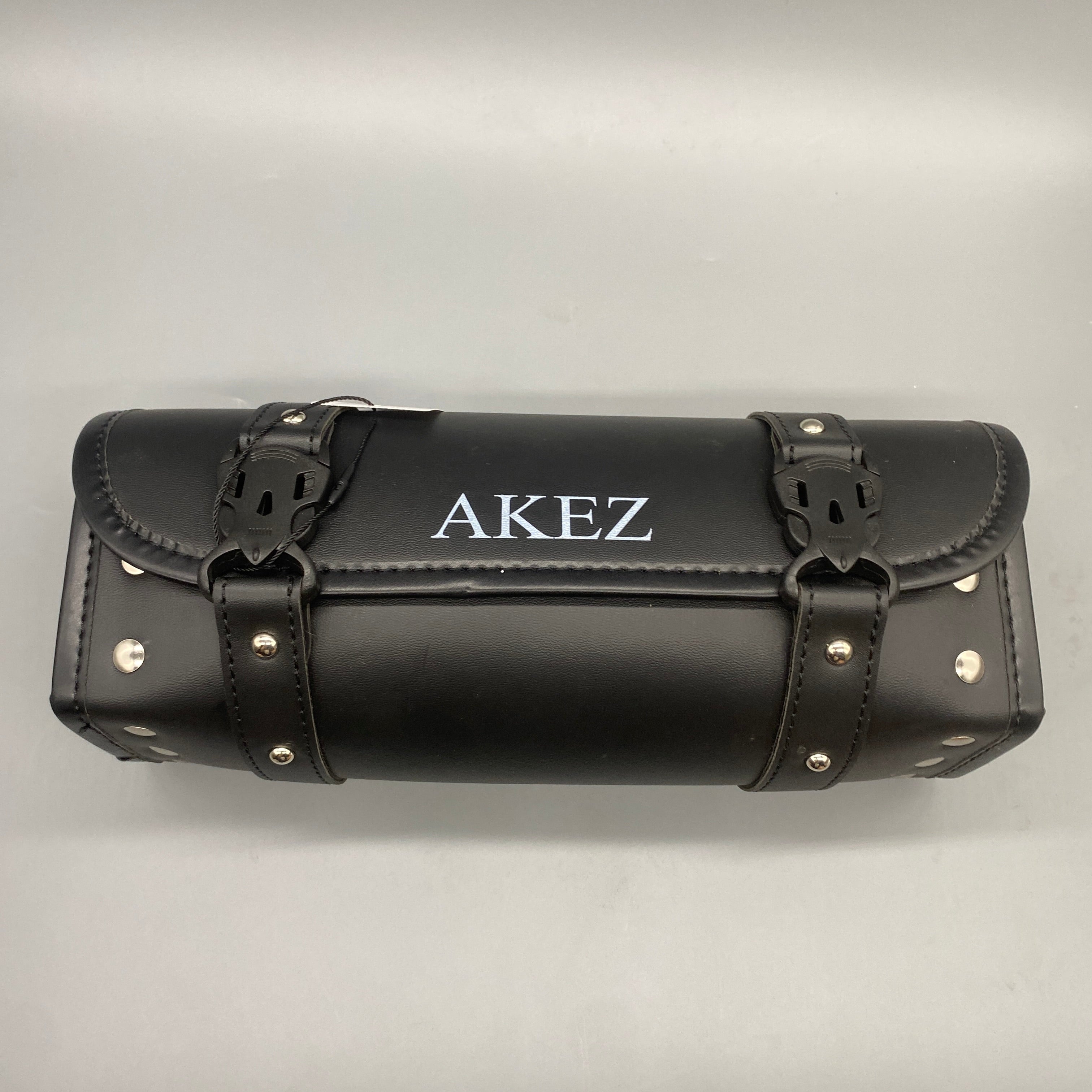 AKZE Motorcycle bags Tail Bag - Black PVC Leather, Compact Size 30x10x12cm