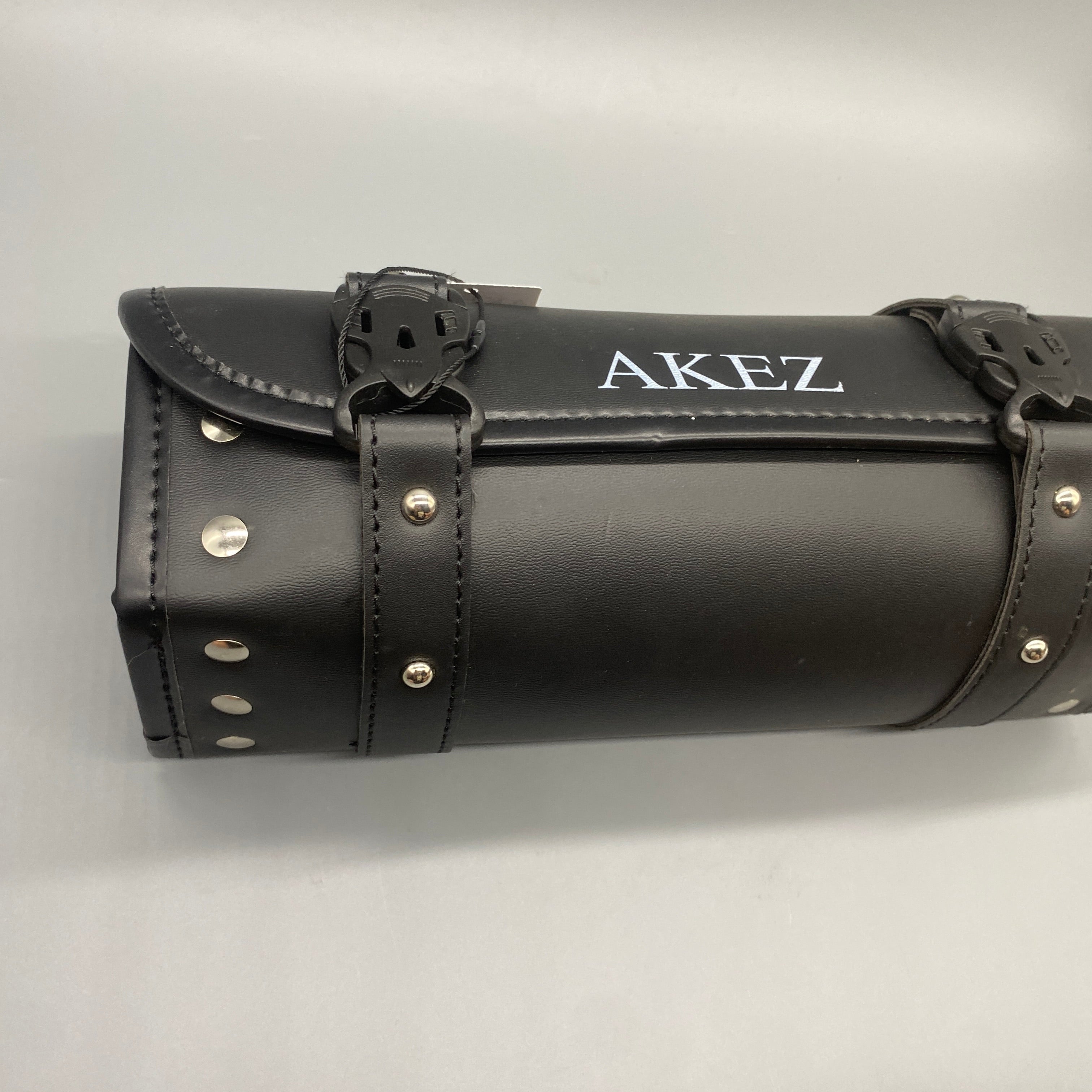 AKZE Motorcycle bags Tail Bag - Black PVC Leather, Compact Size 30x10x12cm