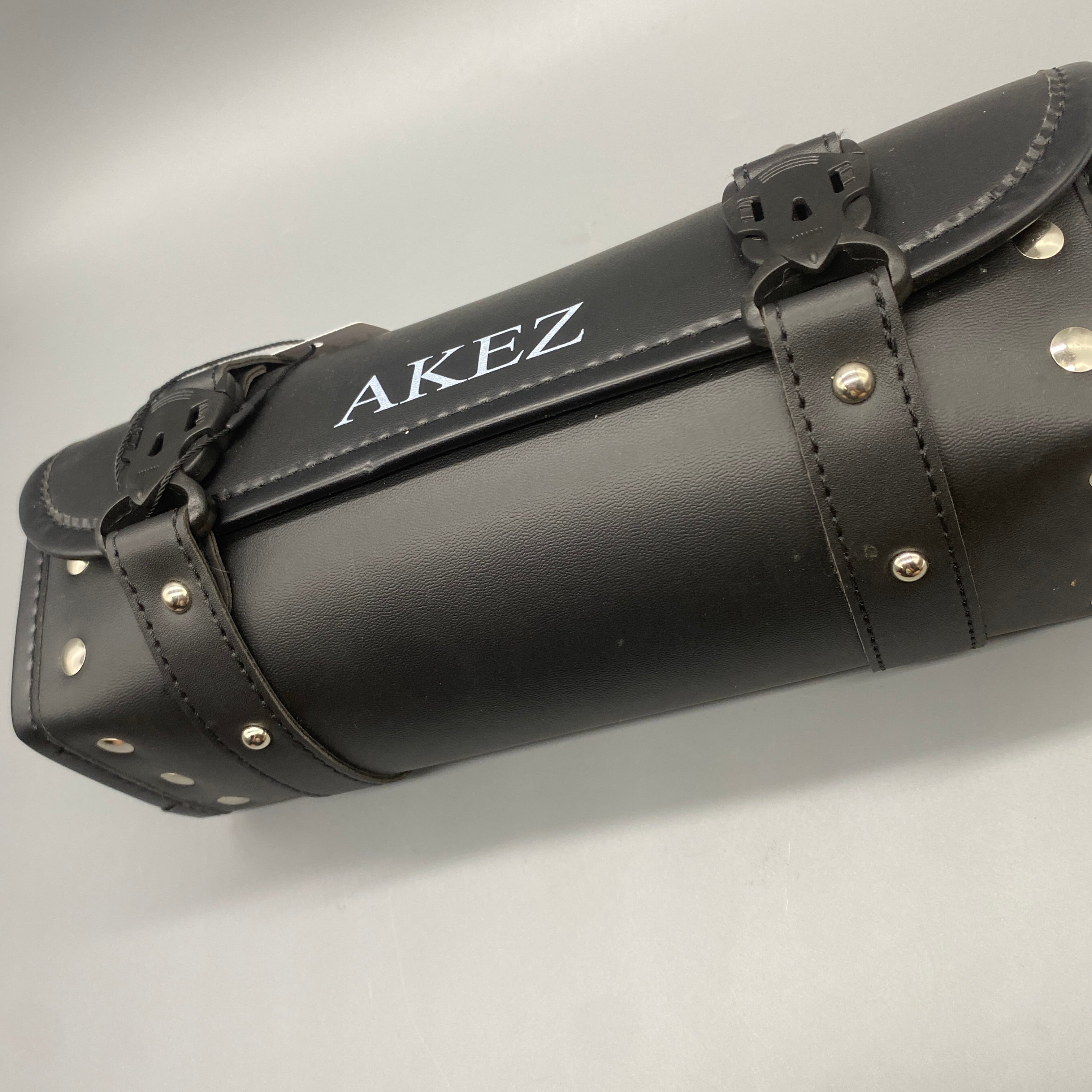 AKZE Motorcycle bags Tail Bag - Black PVC Leather, Compact Size 30x10x12cm