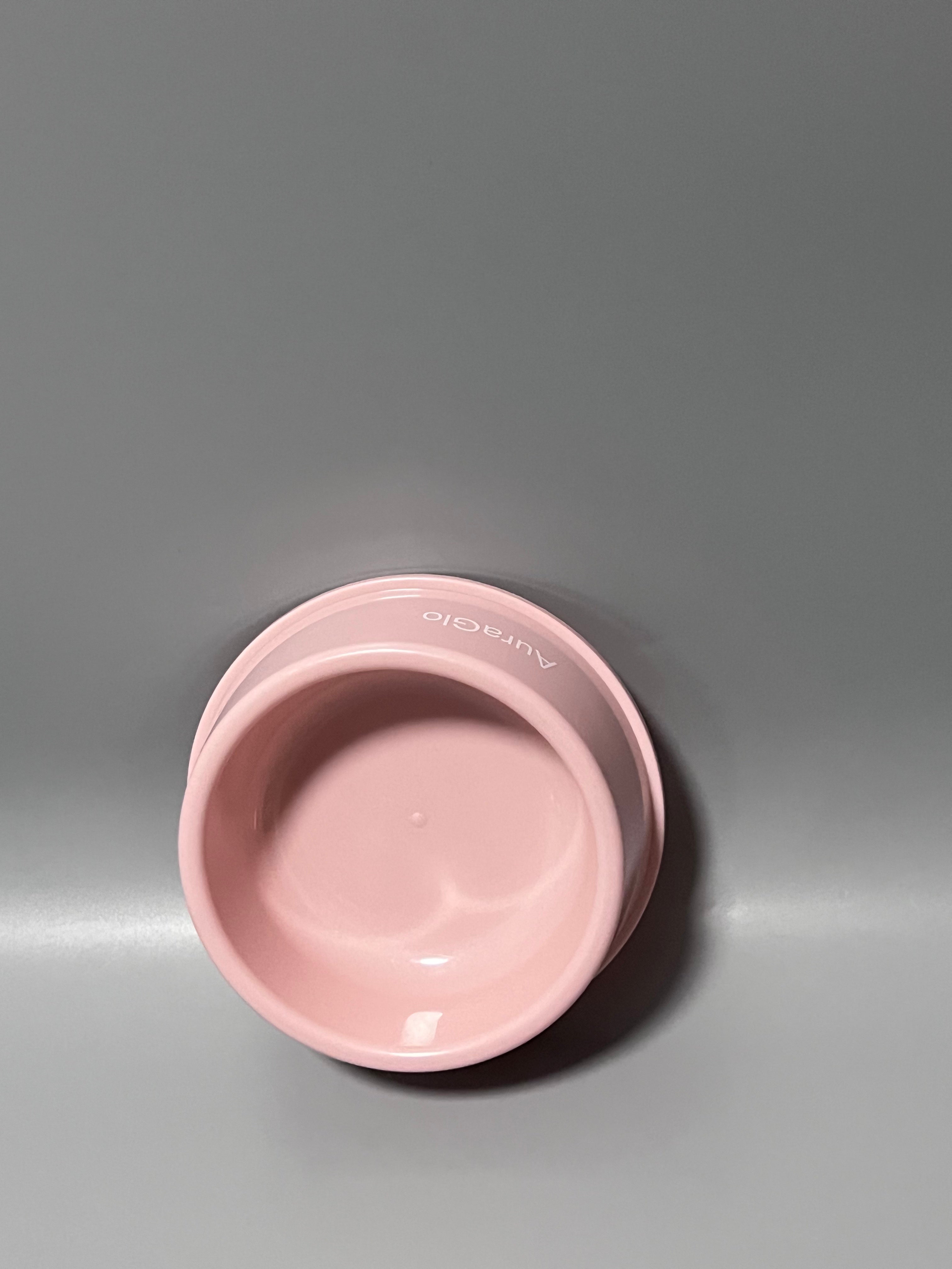 AuraGlo Pet Feeding Bowls, Pink, 15.5×13×6.2cm, Durable PP Material, Non-Slip Base Design for Cats and Dogs