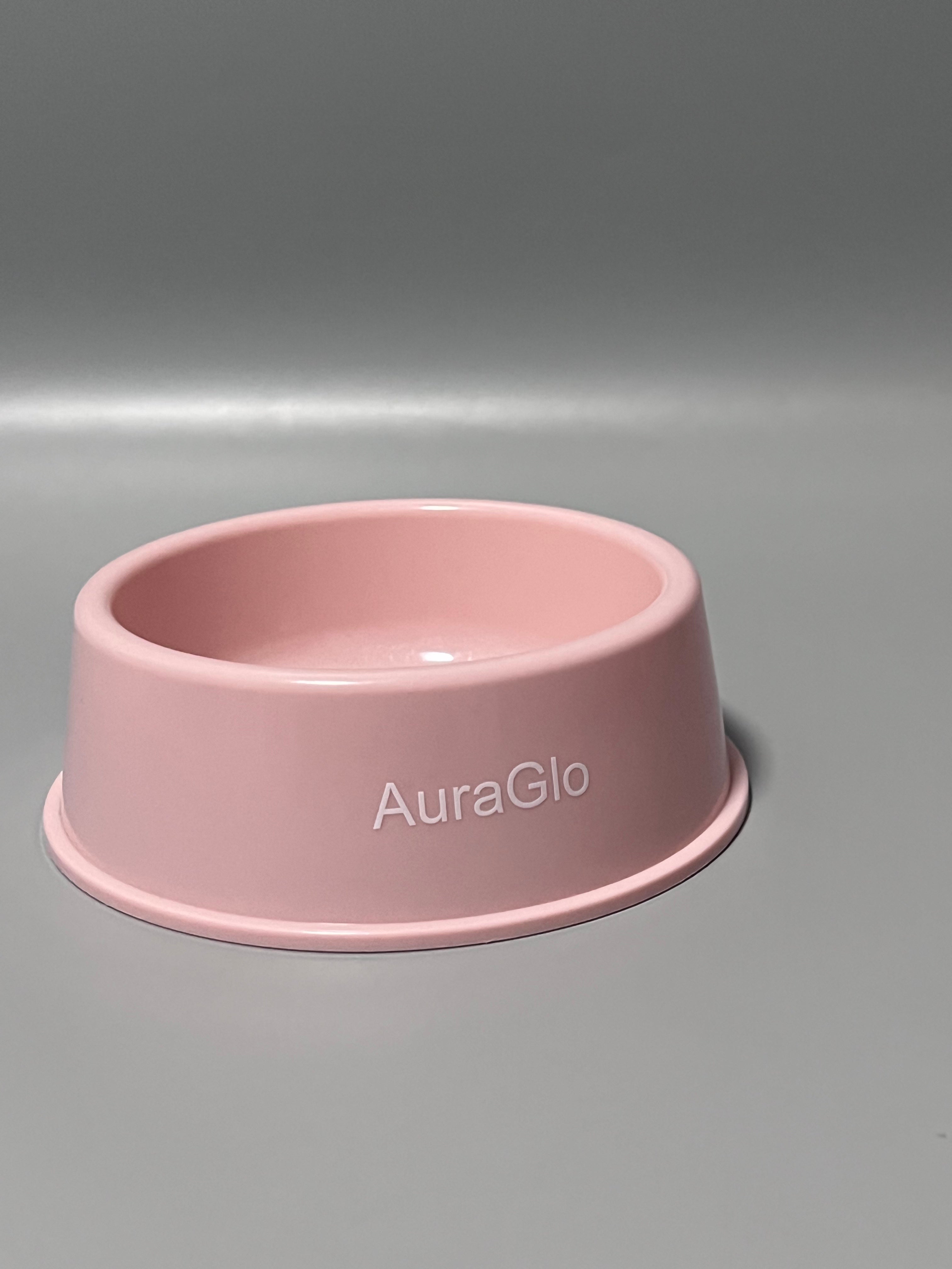 AuraGlo Pet Feeding Bowls, Pink, 15.5×13×6.2cm, Durable PP Material, Non-Slip Base Design for Cats and Dogs