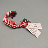AuraBot Pet Toys, 30×3.2×3.2cm Red & White Cotton Rope Toy for Small Dogs, Durable Chew & Tug Toy, Safe and Teeth-Friendly Design