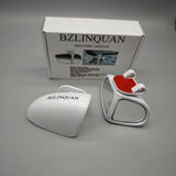 BZLINQUAN Rearview Mirrors – HD Glass, 360° Adjustable Wide-Angle Mirrors, ABS Anti-Collision Shell, Blind Spot Reduction, White (Pair)