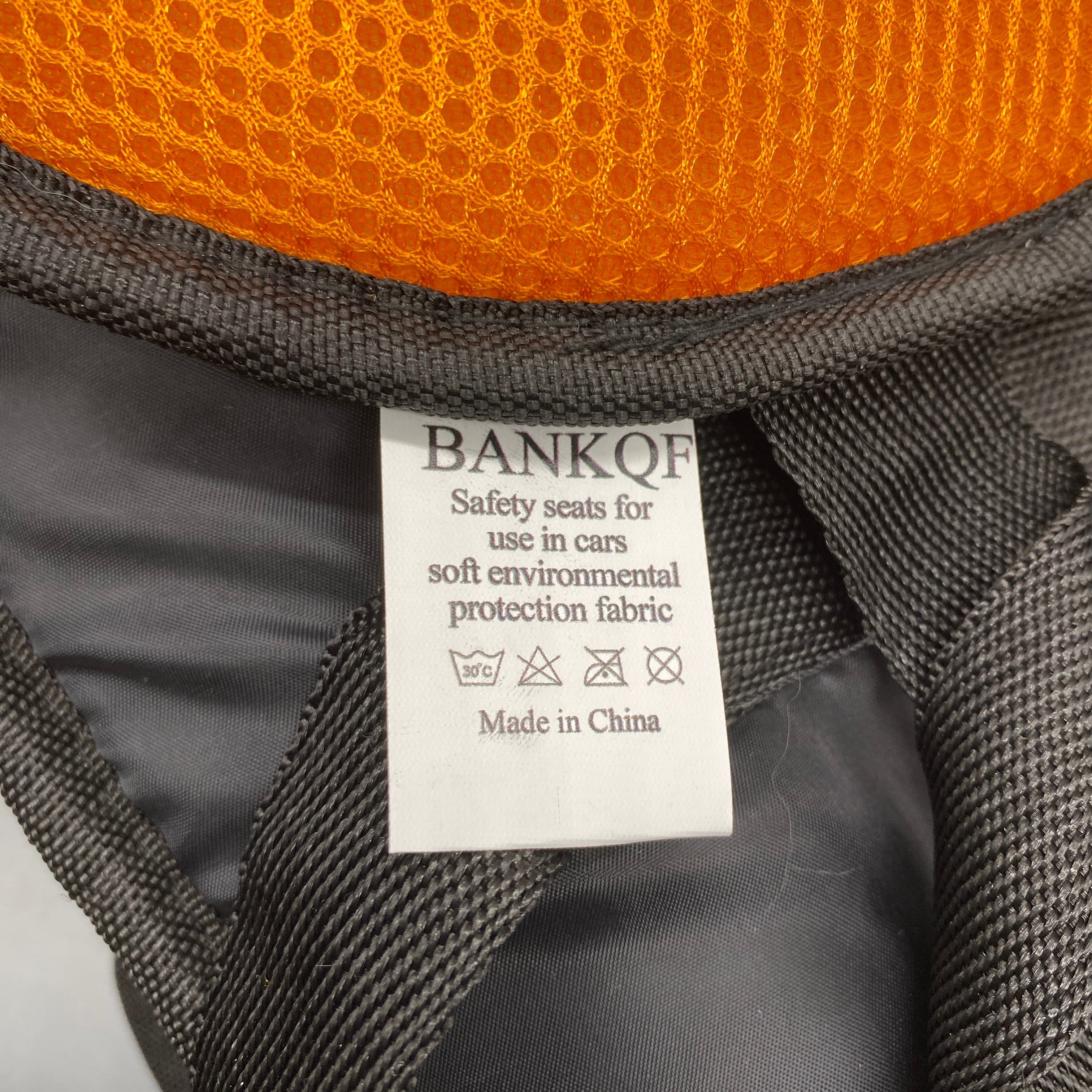 BANKQF Safety Seats for Use in Cars, 0-12 Years, Universal Fit, Soft Eco-Friendly Fabric, Orange + Black