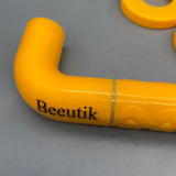 Beeutik Shower grab bars of metal, 30cm, High-Strength Antibacterial Nylon, Stainless Steel Core, 33mm Outer Tube, White/Yellow