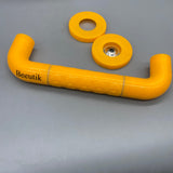Beeutik Shower grab bars of metal, 30cm, High-Strength Antibacterial Nylon, Stainless Steel Core, 33mm Outer Tube, White/Yellow