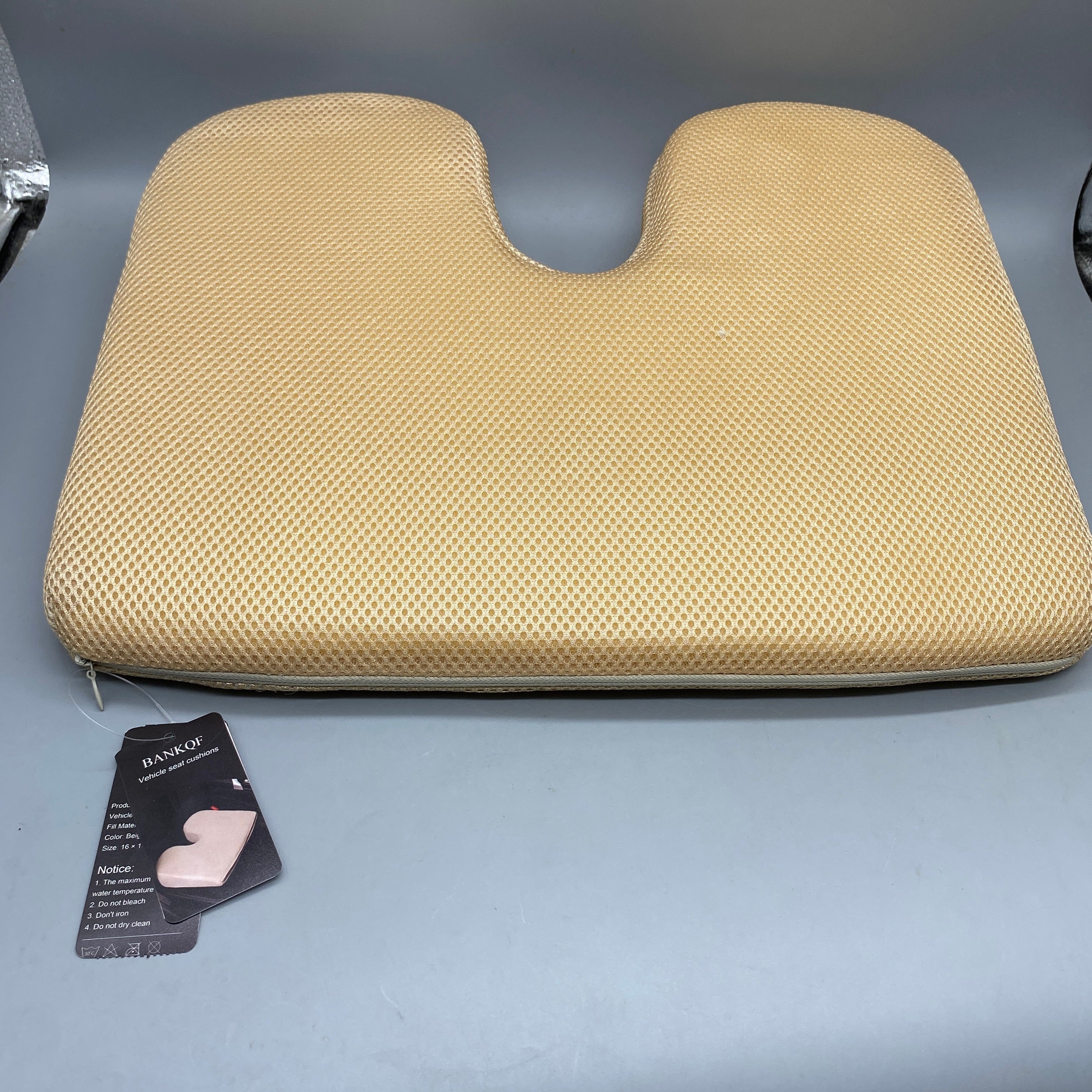 BANKQF Vehicle Seat Cushions, Memory Foam, Beige, 16×13.4×3.15 Inches, Comfortable Car Seat Pads