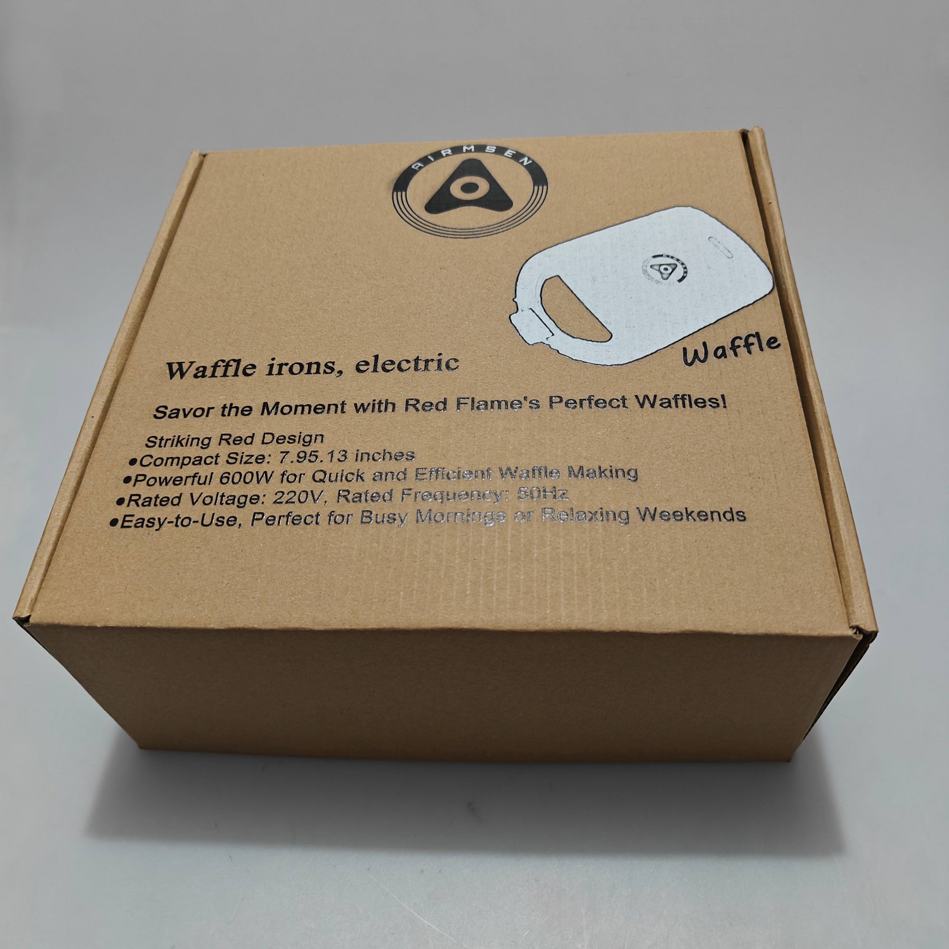 AIRMSEN Electric Waffle Irons - 600W Power, Fast and Efficient Waffle Making, 7.95x5.13 Inch Easy to Use for Busy Mornings or Relaxing Weekends