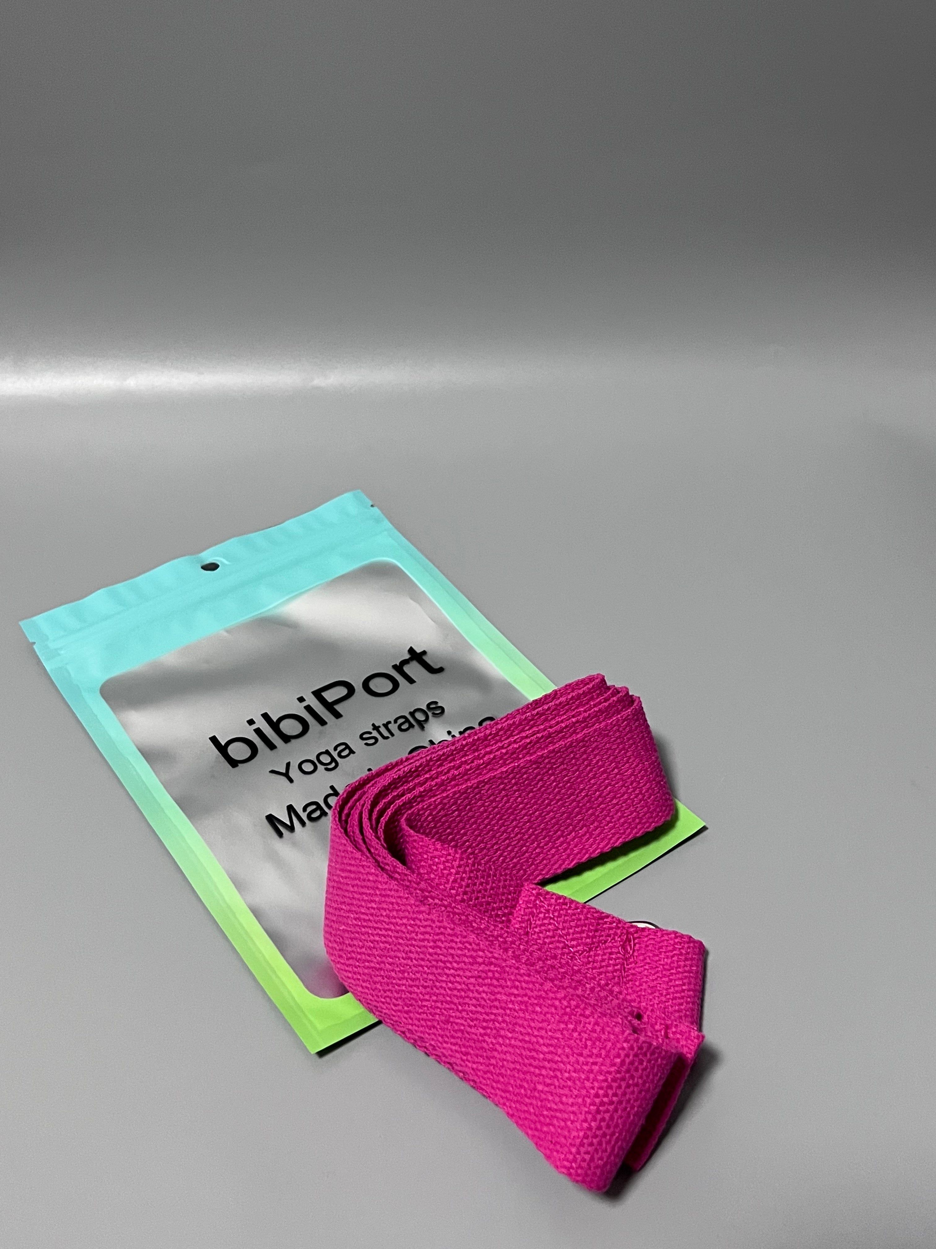 bibiPort Yoga Straps, High-Elasticity Latex Material, Durable & Tear-Resistant, Uniform Thickness, Pink Fitness Resistance Band for Stretching & Exercise