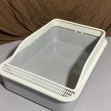 BAJMYSU Cat litter pans,Stain Free, Rustproof,White, Gray