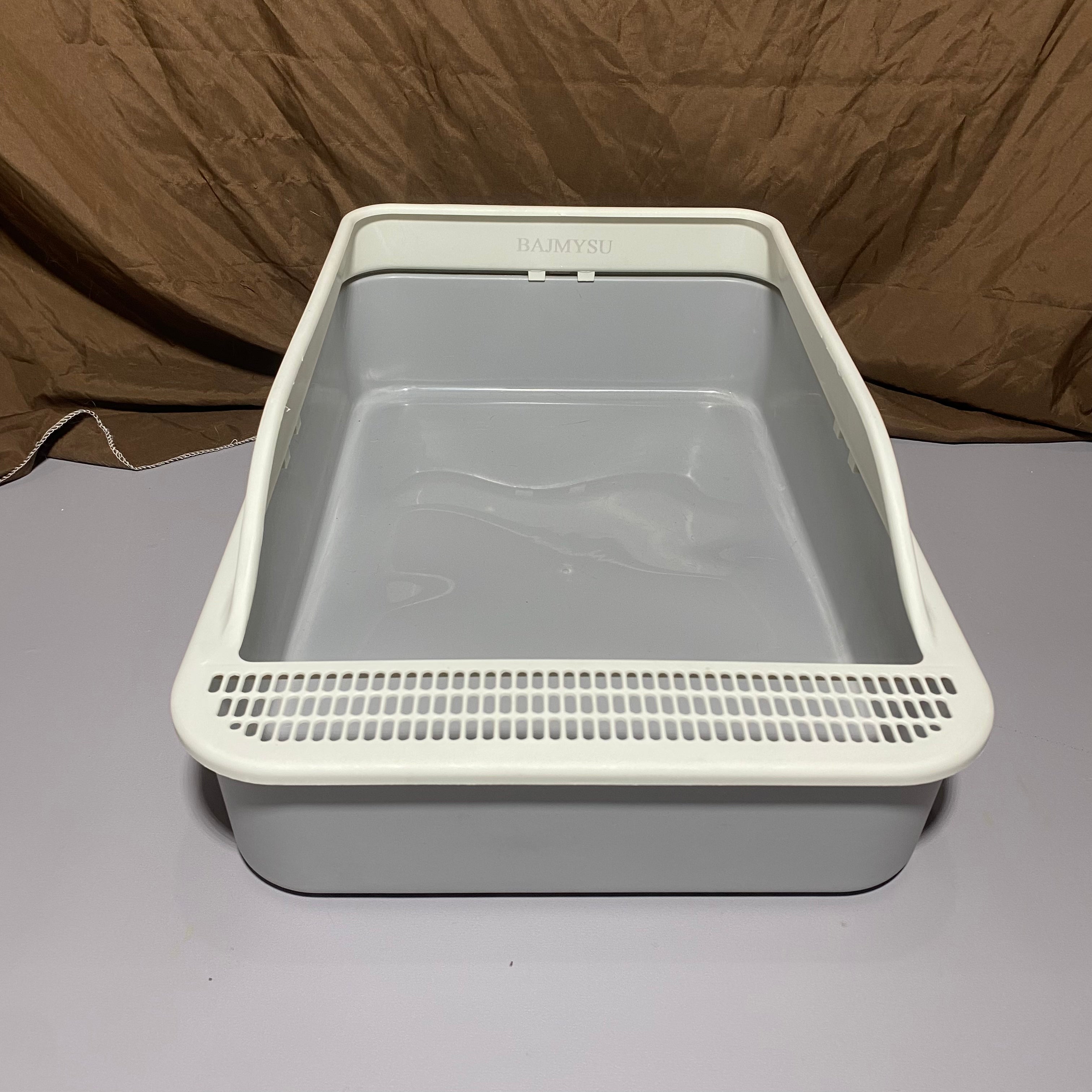 BAJMYSU Cat litter pans,Stain Free, Rustproof,White, Gray