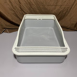 BAJMYSU Cat litter pans,Stain Free, Rustproof,White, Gray