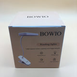 BOWIO LED Rechargeable Book Light, Clip on Reading Lights for Reading in Bed. Perfect for Readers & Kids