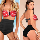 VISKEY Women's High Waisted Bikini Set Padded Push Up Two Piece Swimsuits