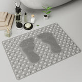 Silicone Massage Anti-slip Mat with Suction Cups - Shower Foot Pad for Bathroom, PVC Floor Mat for Shower, Bath, and Toilet