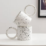 Nordic Style Ink Splatter Black and White Ceramic Mug - Personalized Breakfast Coffee Cow Cup, Couple Water Cup, Gift
