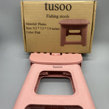 Tusoo Fishing Stool - Durable Plastic, Compact Design, 9.3 x 7.5 x 7.9 Inches, Pink