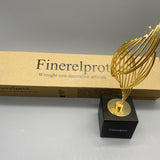 Finerelprot Wrought Iron Decorative Artwork - Minimalist Modern Geometric Carving for Daily Living Room