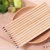 Natural Wood Barrel Colored Pencils - Eco-Friendly Pure Color Pencils for Children’s Drawing and Doodling - Hexagonal Barrel, 12 Colors
