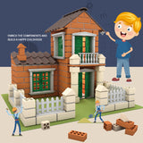 Mason Craftsman Handmade DIY Mini House Building Villa - Realistic Mini Brick Assembly Toy for Children to Build and Play