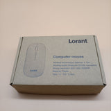 Lorant Computer Mouse, Wireless Bluetooth/2.4G Connection, 800-1200-1600 DPI, Silver