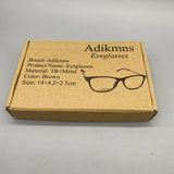 Adikmns Eyeglasses - TR+Metal Frame, Coffee Color, 14x4.2x2.5 cm, Lightweight and Durable, Stylish Design, Comfortable Fit