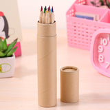 Natural Wood Barrel Colored Pencils - Eco-Friendly Pure Color Pencils for Children’s Drawing and Doodling - Hexagonal Barrel, 12 Colors