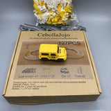 CebollaJojo Toy Vehicle Track Set with Flexible Tracks and Accessories - DIY Building, Alloy Construction Vehicles, Educational Playset for Kids