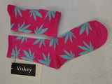 VISKEY Weed Leaf Printed Cotton Socks Unisex Novelty Casual Sports Socks for Women Men