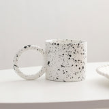 Nordic Style Ink Splatter Black and White Ceramic Mug - Personalized Breakfast Coffee Cow Cup, Couple Water Cup, Gift