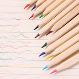 Natural Wood Barrel Colored Pencils - Eco-Friendly Pure Color Pencils for Children’s Drawing and Doodling - Hexagonal Barrel, 12 Colors