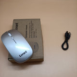 Lorant Computer Mouse, Wireless Bluetooth/2.4G Connection, 800-1200-1600 DPI, Silver