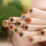 Natural Wood Barrel Colored Pencils - Eco-Friendly Pure Color Pencils for Children’s Drawing and Doodling - Hexagonal Barrel, 12 Colors