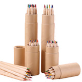 Natural Wood Barrel Colored Pencils - Eco-Friendly Pure Color Pencils for Children’s Drawing and Doodling - Hexagonal Barrel, 12 Colors