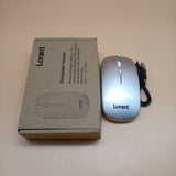 Lorant Computer Mouse, Wireless Bluetooth/2.4G Connection, 800-1200-1600 DPI, Silver