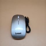 Lorant Computer Mouse, Wireless Bluetooth/2.4G Connection, 800-1200-1600 DPI, Silver