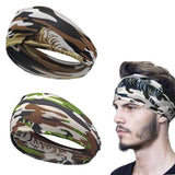 VISKEY 2 Pack Camouflage Sport Headbands for Men Running Cycling Fitness